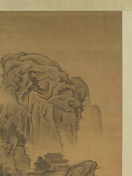 清李寅秋山行旅　軸