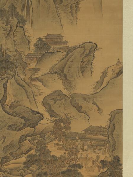 清李寅秋山行旅　軸