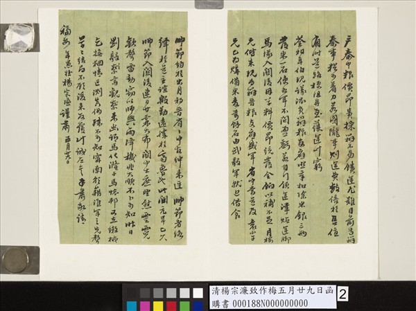 清楊宗濂致作梅五月廿九日函