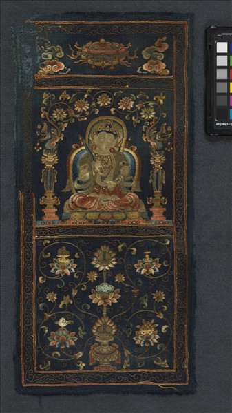 中國 文殊菩薩座像繡幅