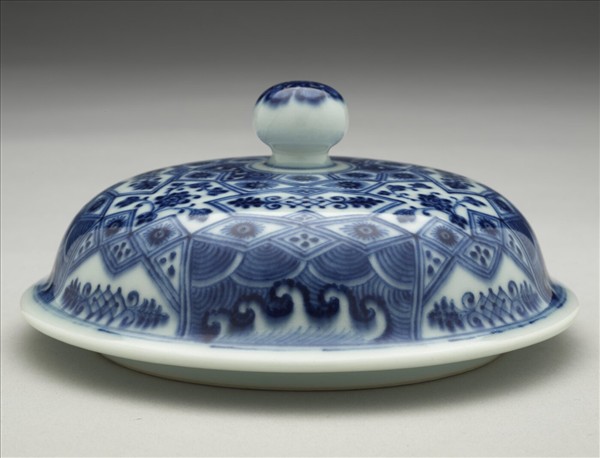 青花幾何紋壯罐