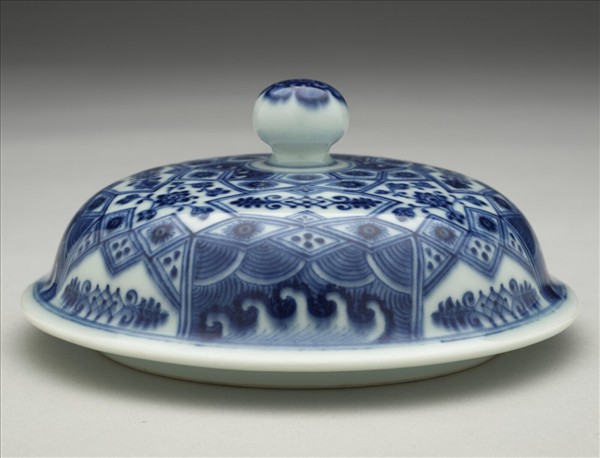 青花幾何紋壯罐