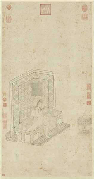 明人臨宋人白描大士像　軸