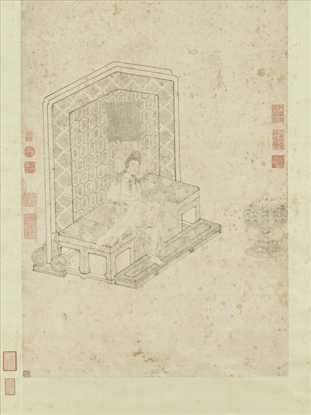 明人臨宋人白描大士像　軸