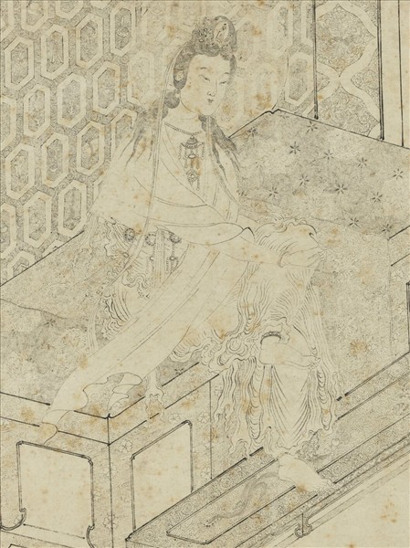 明人臨宋人白描大士像　軸