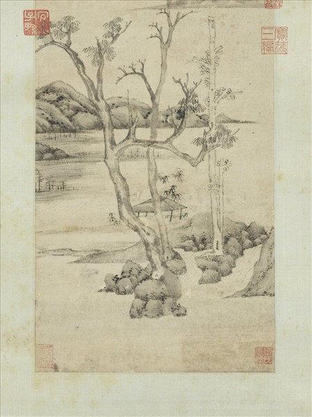 明徐賁溪山亭子圖　軸