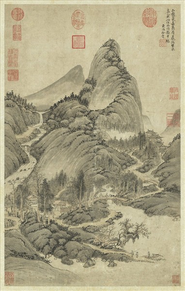 明徐賁畫山水　軸