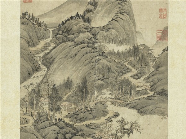 明徐賁畫山水　軸