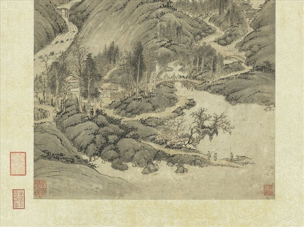 明徐賁畫山水　軸