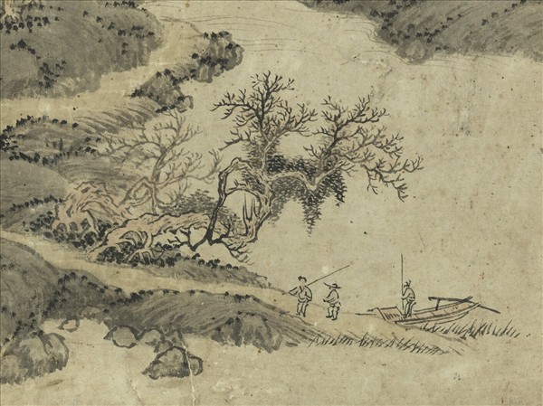 明徐賁畫山水　軸