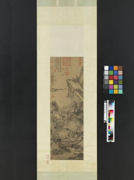 明王紱溪亭夜讀　軸