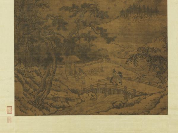 明戴進溪山雪霽　軸