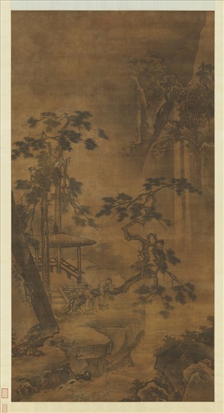 明戴進撫松觀瀑　軸