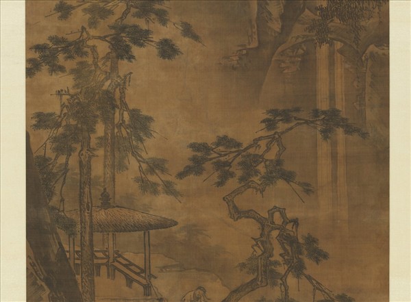 明戴進撫松觀瀑　軸