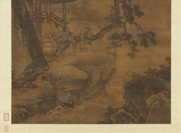 明戴進撫松觀瀑　軸