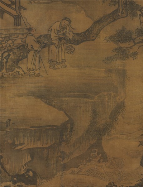 明戴進撫松觀瀑　軸