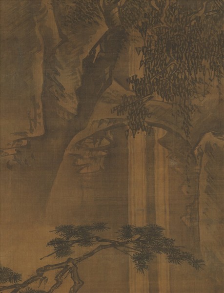 明戴進撫松觀瀑　軸