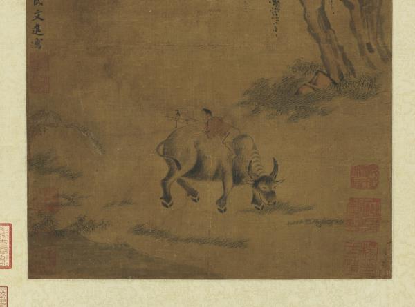 明戴進牧牛圖　軸
