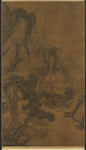 明林廣春山圖　軸