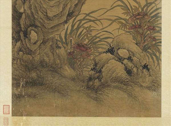 明邵寶梅花山茶　軸