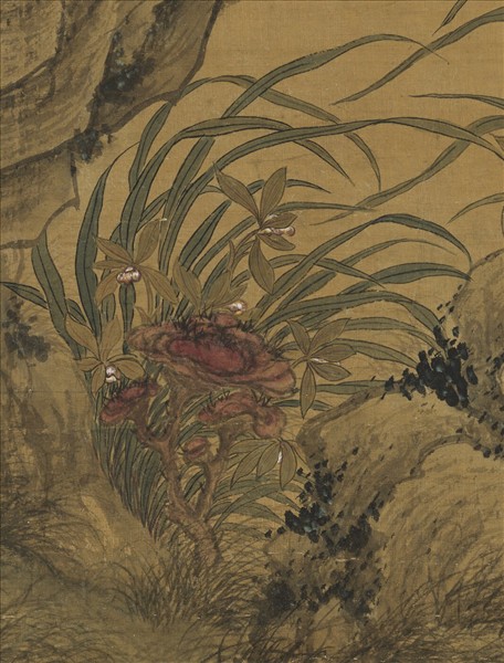 明邵寶梅花山茶　軸