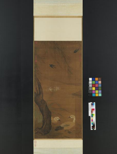 明呂紀春風燕喜圖　軸