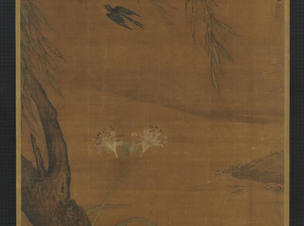 明呂紀春風燕喜圖　軸