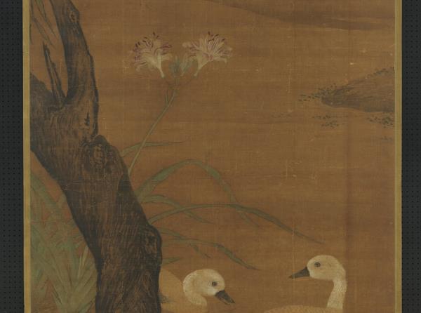 明呂紀春風燕喜圖　軸