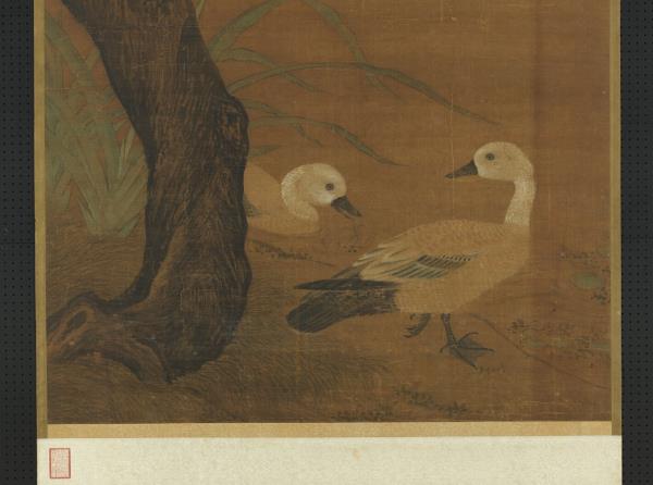 明呂紀春風燕喜圖　軸