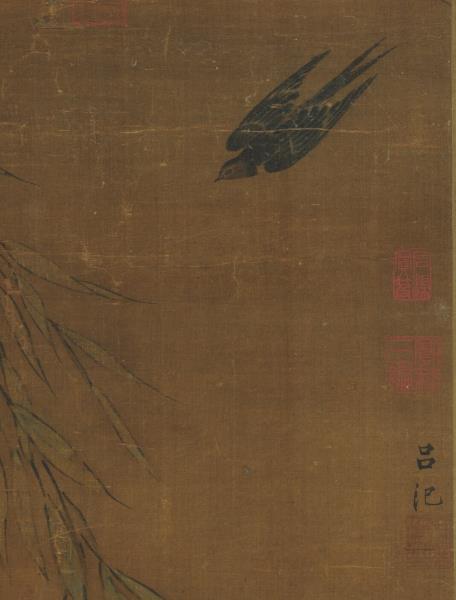 明呂紀春風燕喜圖　軸