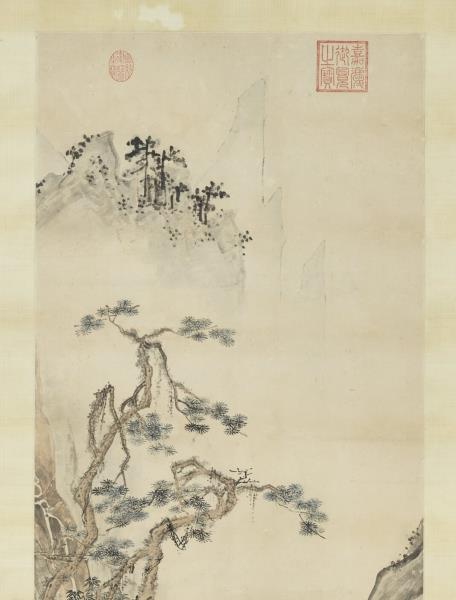 明周臣松泉詩思　軸