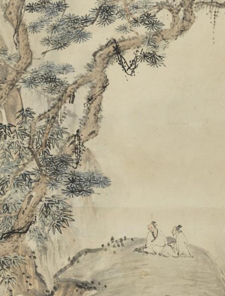 明周臣松泉詩思　軸