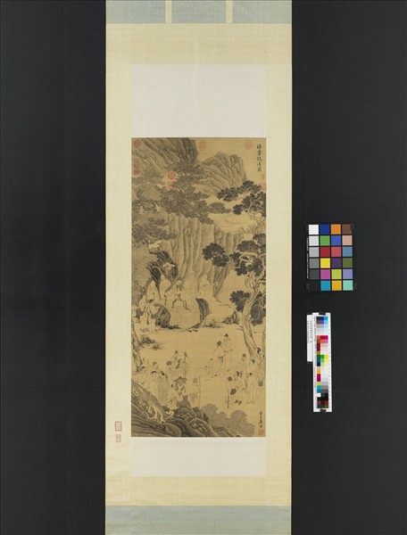 明唐寅維摩說法圖　軸