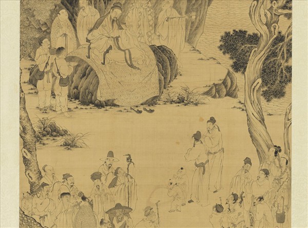 明唐寅維摩說法圖　軸