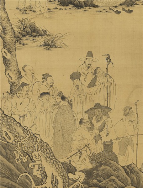 明唐寅維摩說法圖　軸