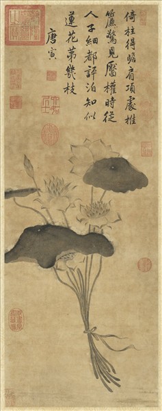 明唐寅芙蕖　軸