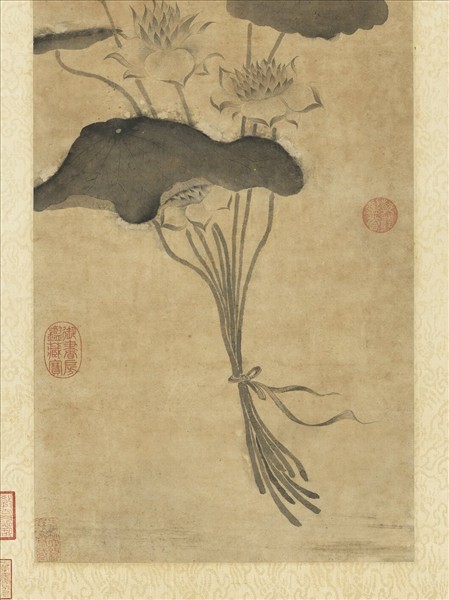 明唐寅芙蕖　軸