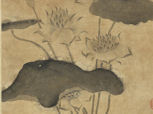 明唐寅芙蕖　軸