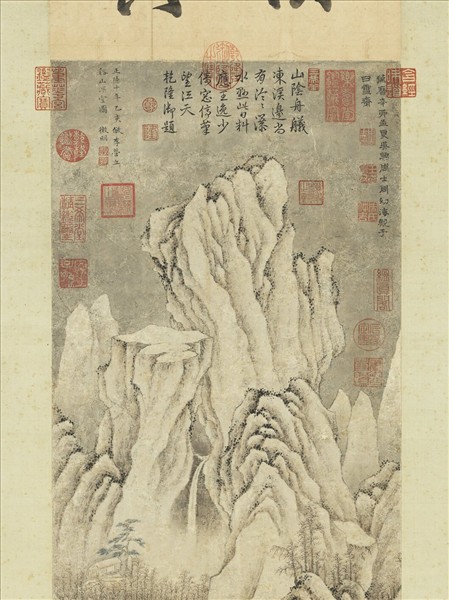 明文徵明仿李成谿山深雪　軸