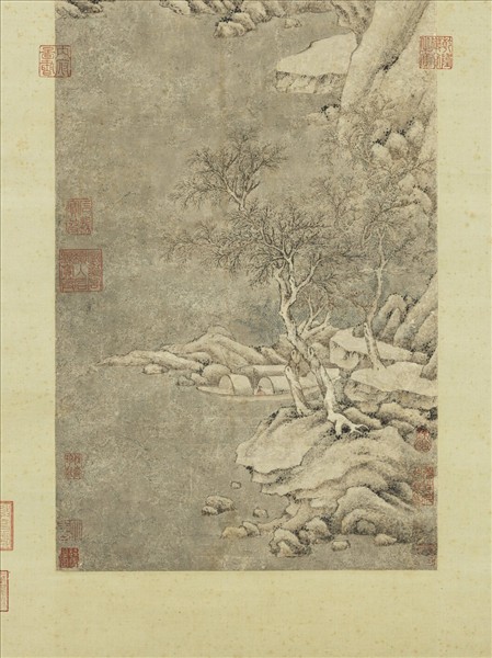 明文徵明仿李成谿山深雪　軸