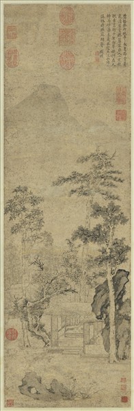 明文徵明畫碧梧修竹圖　軸