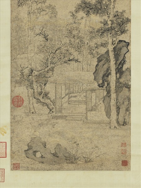 明文徵明畫碧梧修竹圖　軸