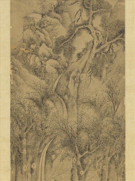 明文徵明畫松亭客話　軸