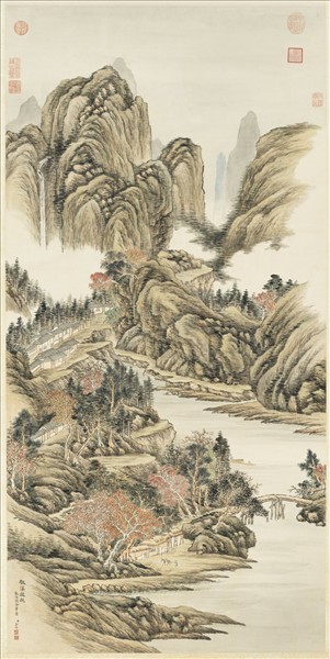 清弘旿楓溪放艇　軸