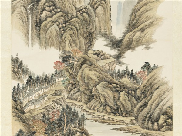 清弘旿楓溪放艇　軸