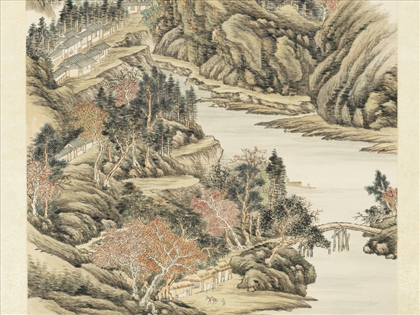 清弘旿楓溪放艇　軸