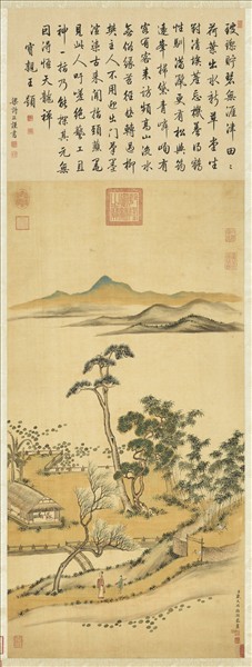 清戴天瑞山水　軸