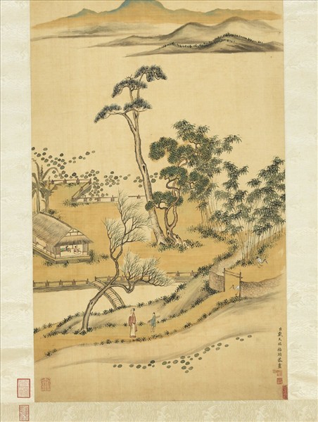 清戴天瑞山水　軸