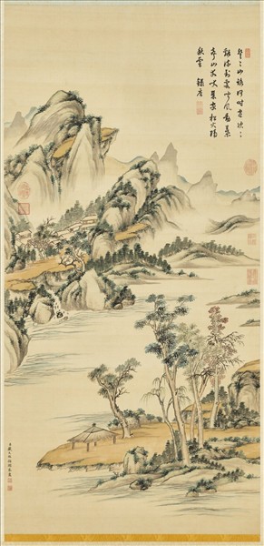 清戴天瑞秋山落照　軸