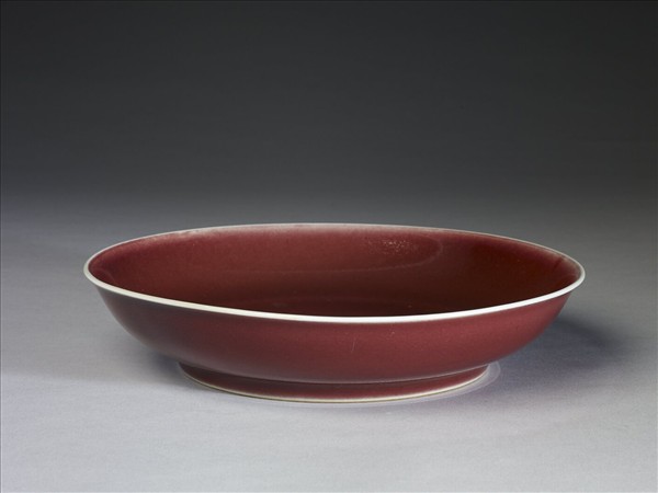 霽紅釉盤